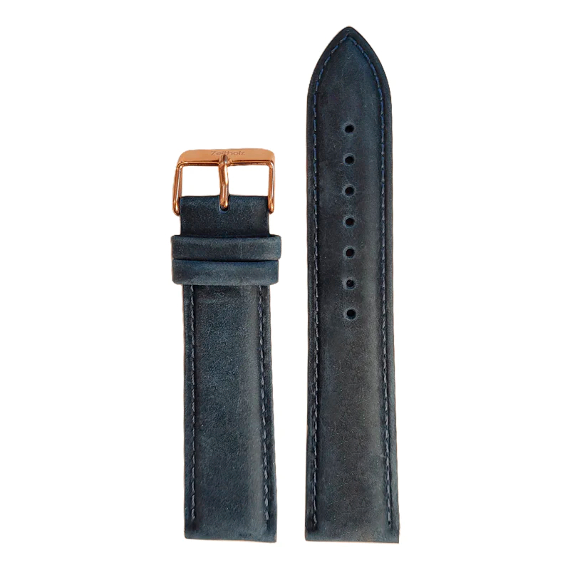 Cinturino per orologio in pelle blu navy, 22 mm